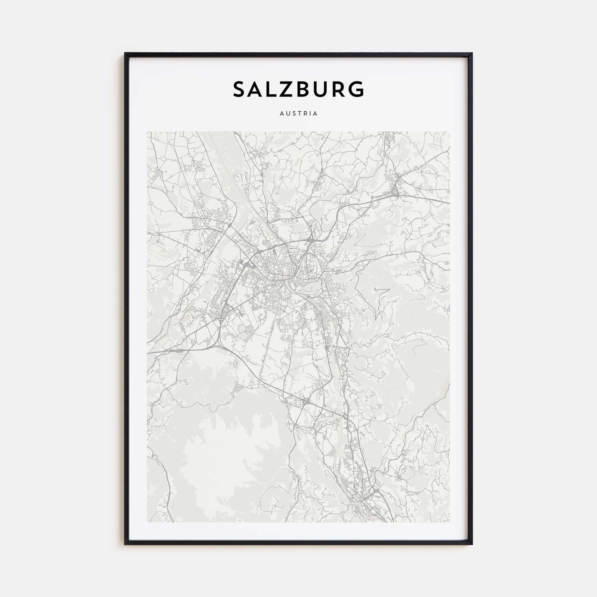 Salzburg Map Portrait Poster