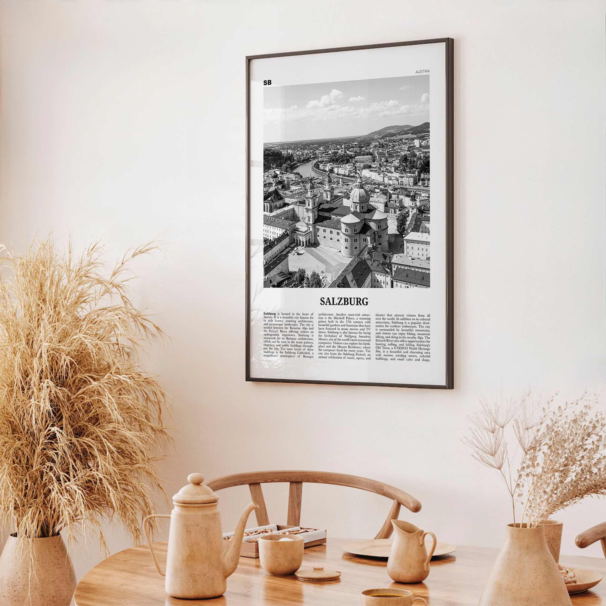 Salzburg Print Black and White, Salzburg Wall Art, Salzburg Poster, Salzburg Photo, Salzburg Wall Décor, Salzburg Map, Austria