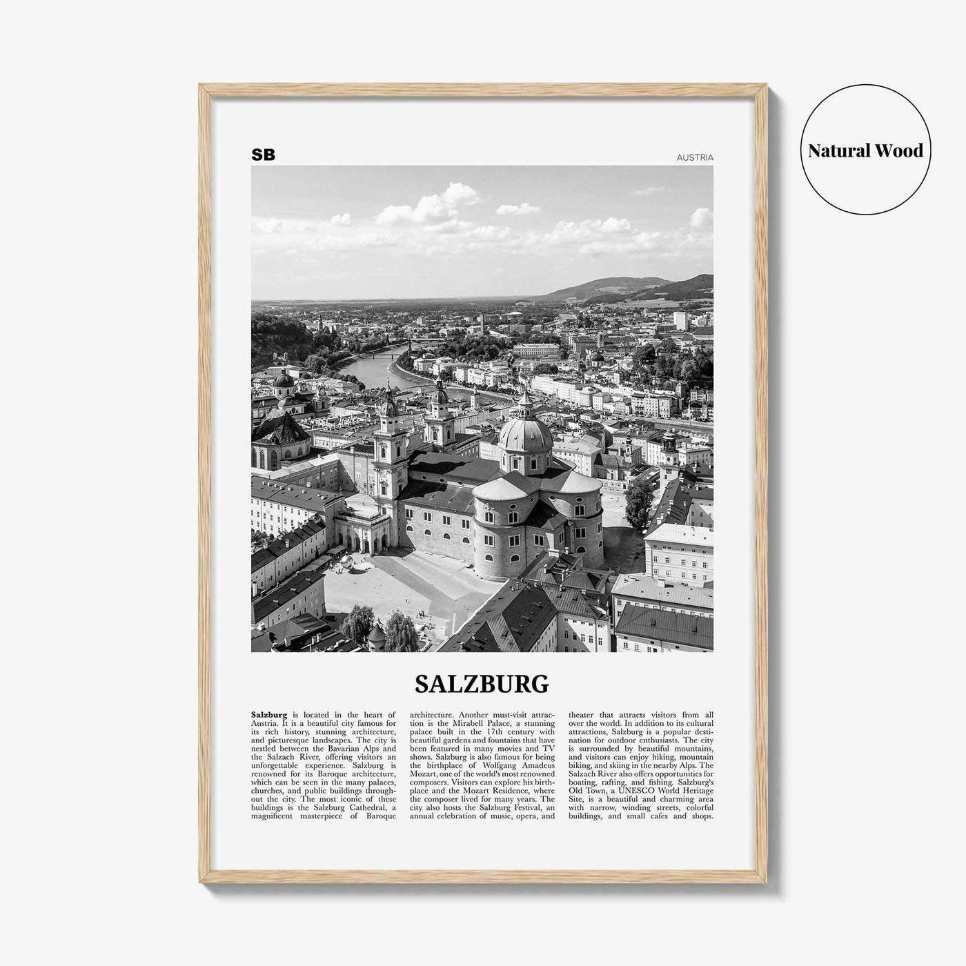 Salzburg Print Black and White, Salzburg Wall Art, Salzburg Poster, Salzburg Photo, Salzburg Wall Décor, Salzburg Map, Austria