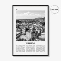 Salzburg Print Black and White, Salzburg Wall Art, Salzburg Poster, Salzburg Photo, Salzburg Wall Décor, Salzburg Map, Austria