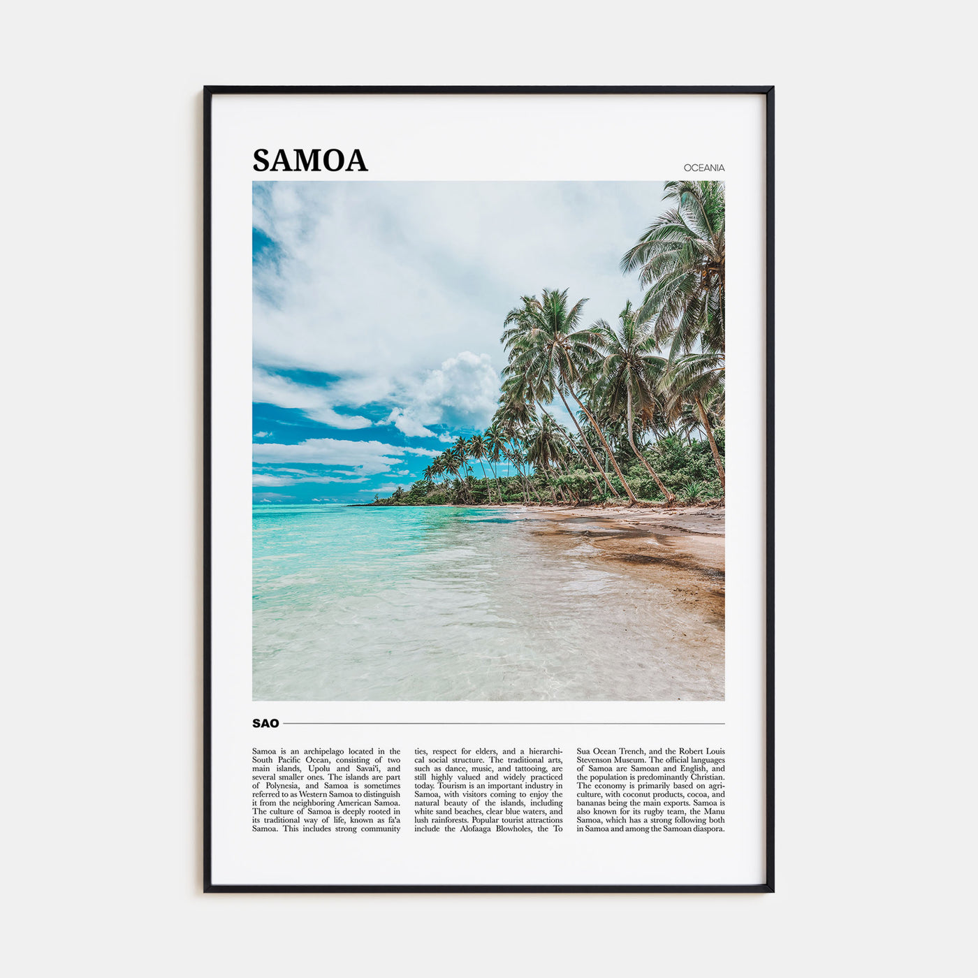 Samoa Travel Color Poster