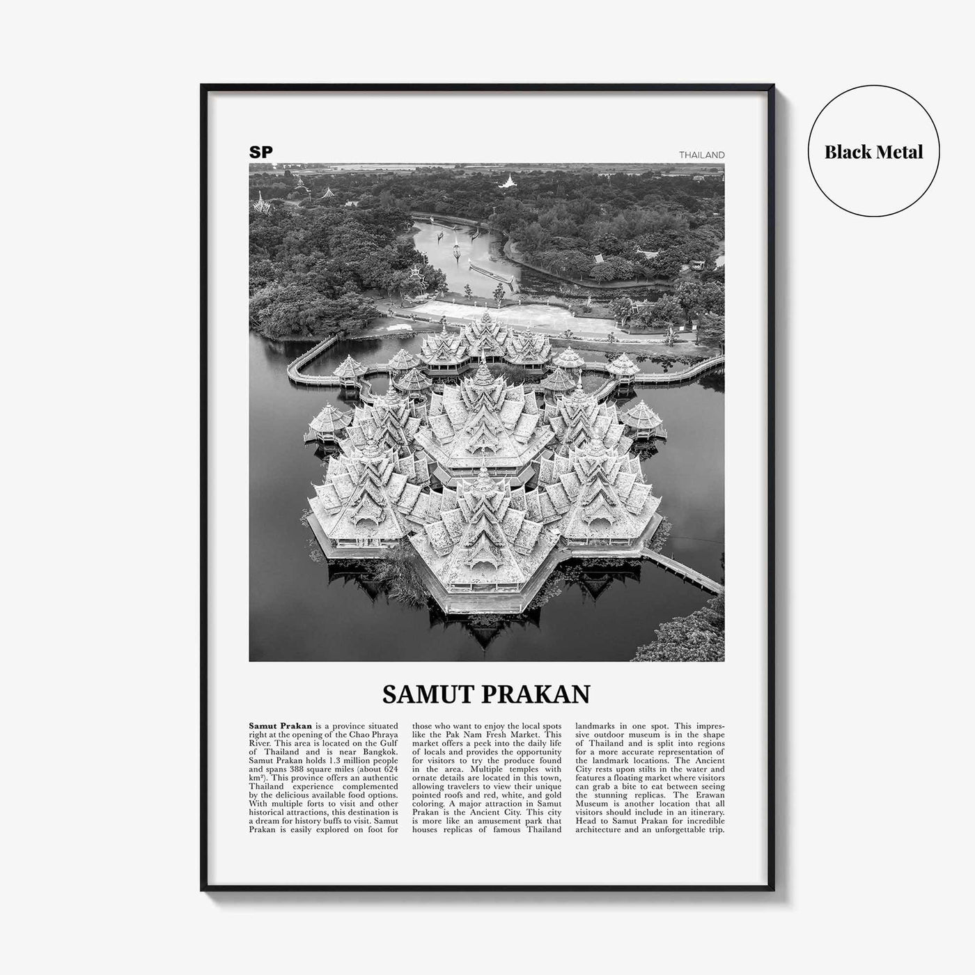 Samut Prakan Print Black and White, Samut Prakan Wall Art, Samut Prakan Poster, Samut Prakan Photo, Samut Prakan Wall Décor, Thailand