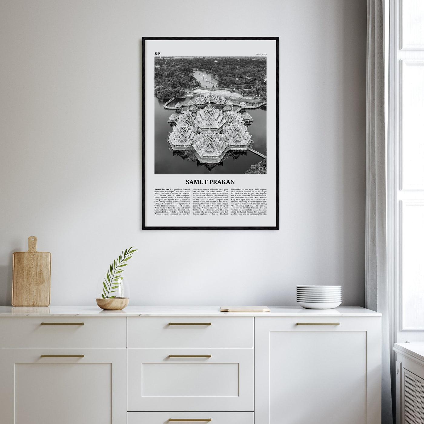 Samut Prakan Travel B&W Poster