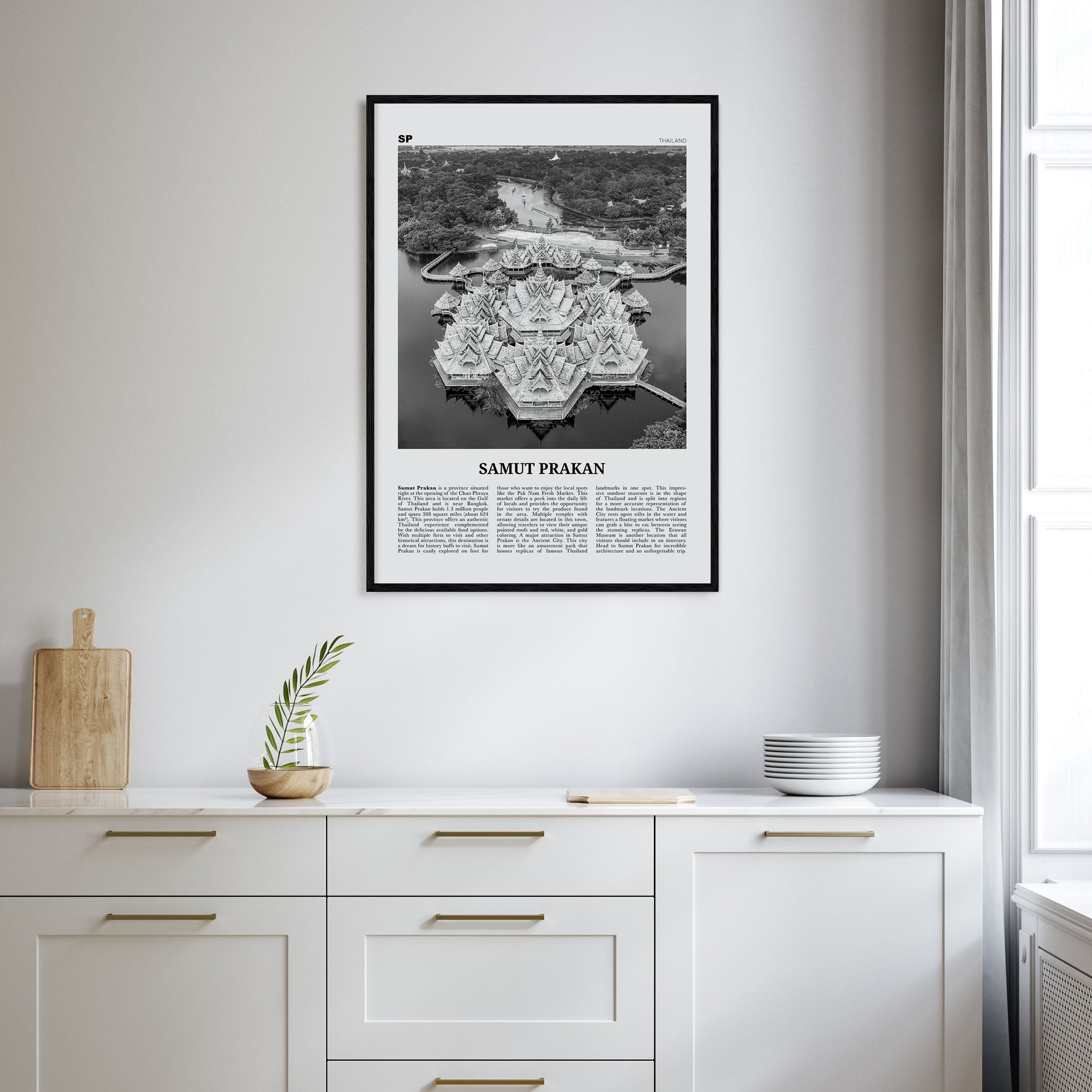 Samut Prakan Travel B&W Poster