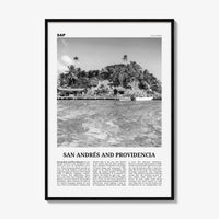 San Andres And Providencia Print Black and White, San Andrés and Providencia Wall Art, San Andrés and Providencia Poster, Columbia