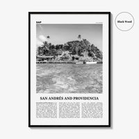 San Andres And Providencia Print Black and White, San Andrés and Providencia Wall Art, San Andrés and Providencia Poster, Columbia
