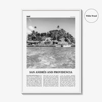 San Andres And Providencia Print Black and White, San Andrés and Providencia Wall Art, San Andrés and Providencia Poster, Columbia