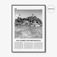 San Andres And Providencia Print Black and White, San Andrés and Providencia Wall Art, San Andrés and Providencia Poster, Columbia