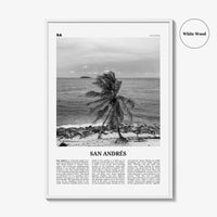 San Andres Print Black and White, San Andrés Wall Art, San Andrés Poster, San Andrés Photo, San Andrés Wall Décor, San Andrés Map, Caribbean