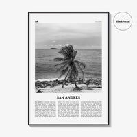 San Andres Print Black and White, San Andrés Wall Art, San Andrés Poster, San Andrés Photo, San Andrés Wall Décor, San Andrés Map, Caribbean
