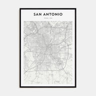 San Antonio Map Portrait Poster