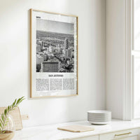 San Antonio Print Black and White No 1, San Antonio Wall Art, San Antonio Poster, San Antonio Photo, Texas, USA, United States, America