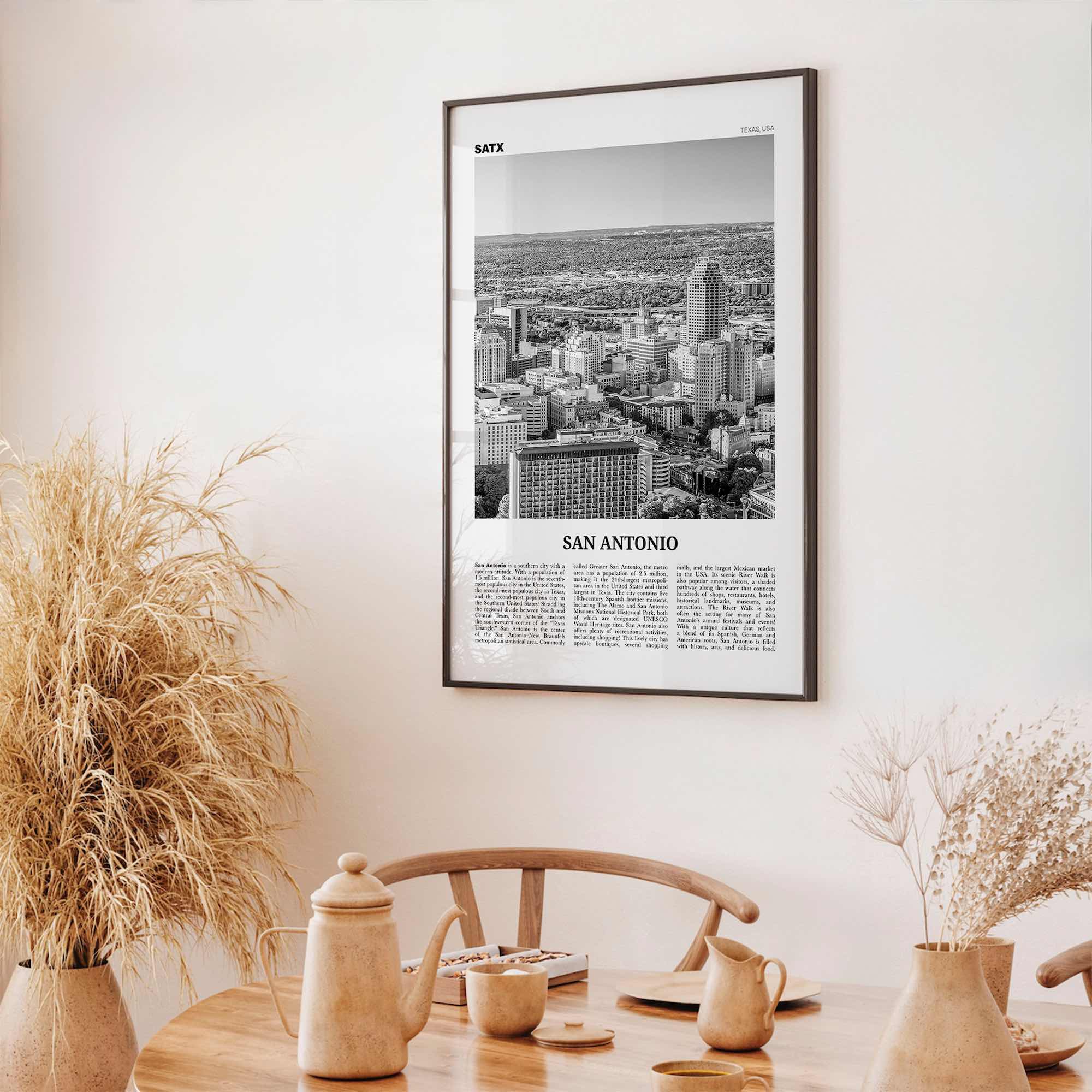 San Antonio Print Black and White No 1, San Antonio Wall Art, San Antonio Poster, San Antonio Photo, Texas, USA, United States, America