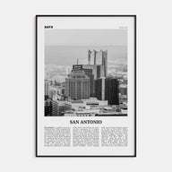 San Antonio Travel B&W No 2 Poster