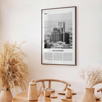 San Antonio Print Black and White No 2, San Antonio Wall Art, San Antonio Poster, San Antonio Photo, Texas, USA, United States, America