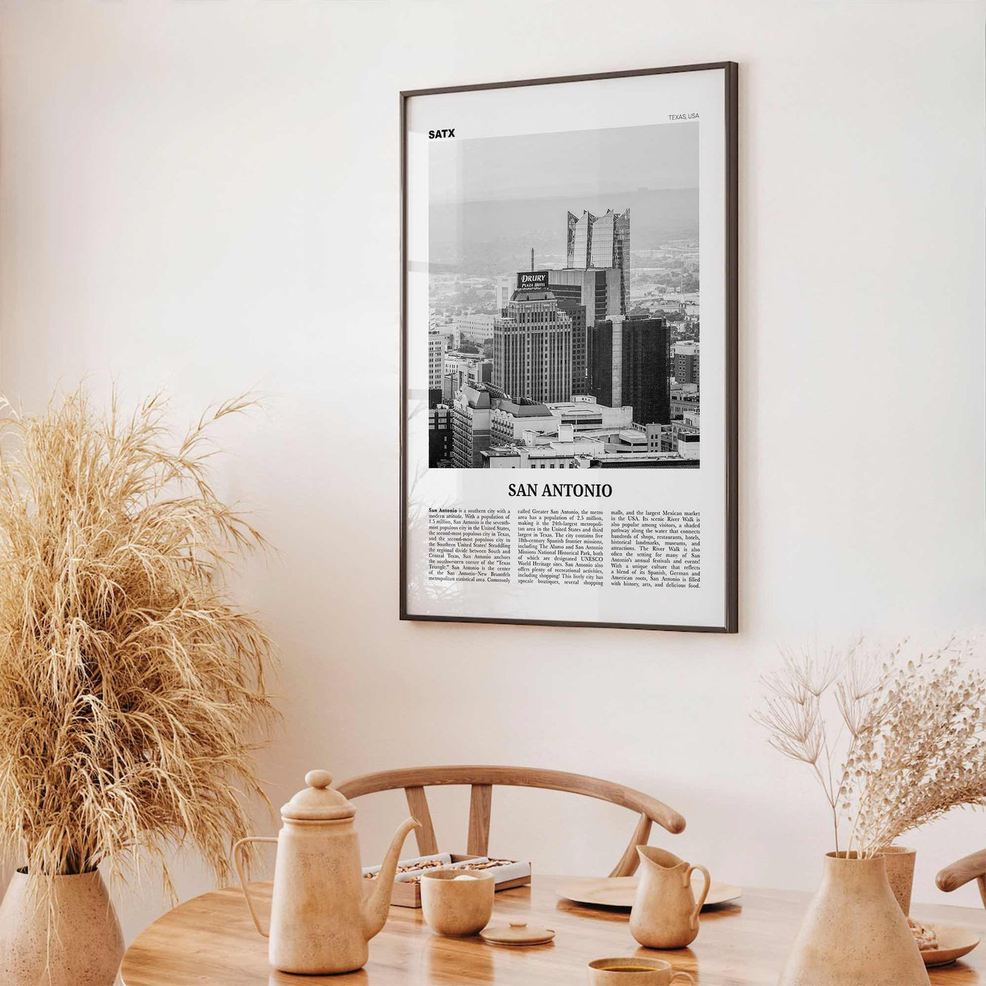 San Antonio Print Black and White No 2, San Antonio Wall Art, San Antonio Poster, San Antonio Photo, Texas, USA, United States, America