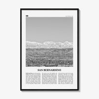 San Bernardino Print Black and White, San Bernardino Wall Art, San Bernardino Poster, San Bernardino Photo, California, USA, United States
