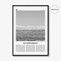 San Bernardino Print Black and White, San Bernardino Wall Art, San Bernardino Poster, San Bernardino Photo, California, USA, United States