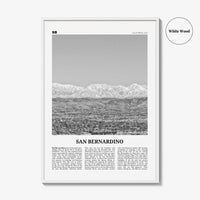 San Bernardino Print Black and White, San Bernardino Wall Art, San Bernardino Poster, San Bernardino Photo, California, USA, United States