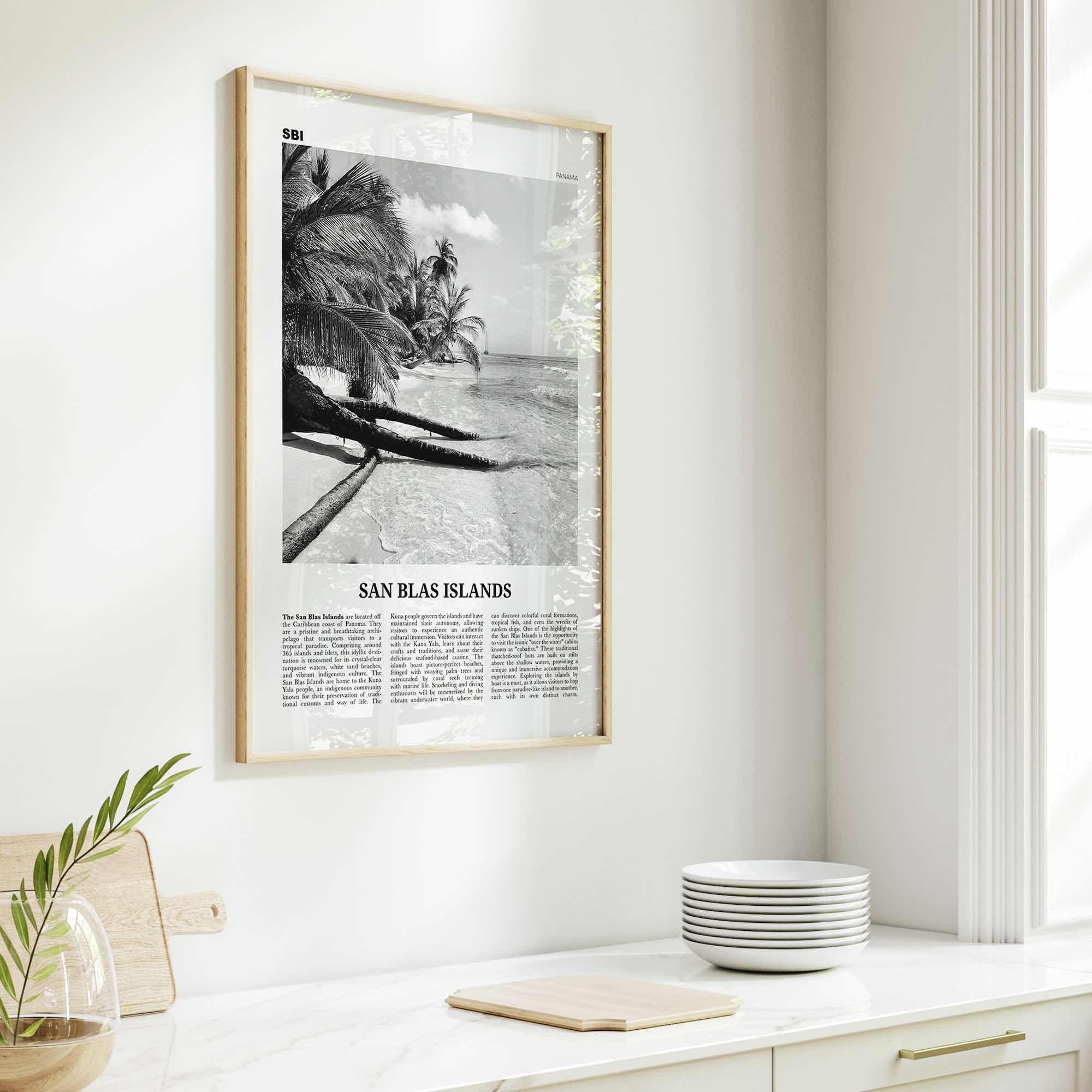 San Blas Islands Print Black and White, San Blas Islands Wall Art, San Blas Islands Poster, San Blas Islands Photo, Wall Décor, Panama