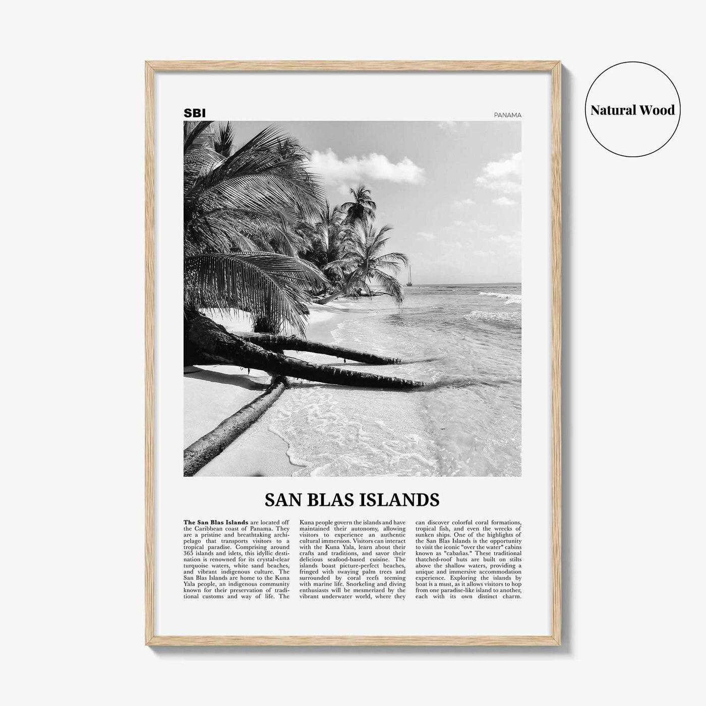 San Blas Islands Print Black and White, San Blas Islands Wall Art, San Blas Islands Poster, San Blas Islands Photo, Wall Décor, Panama