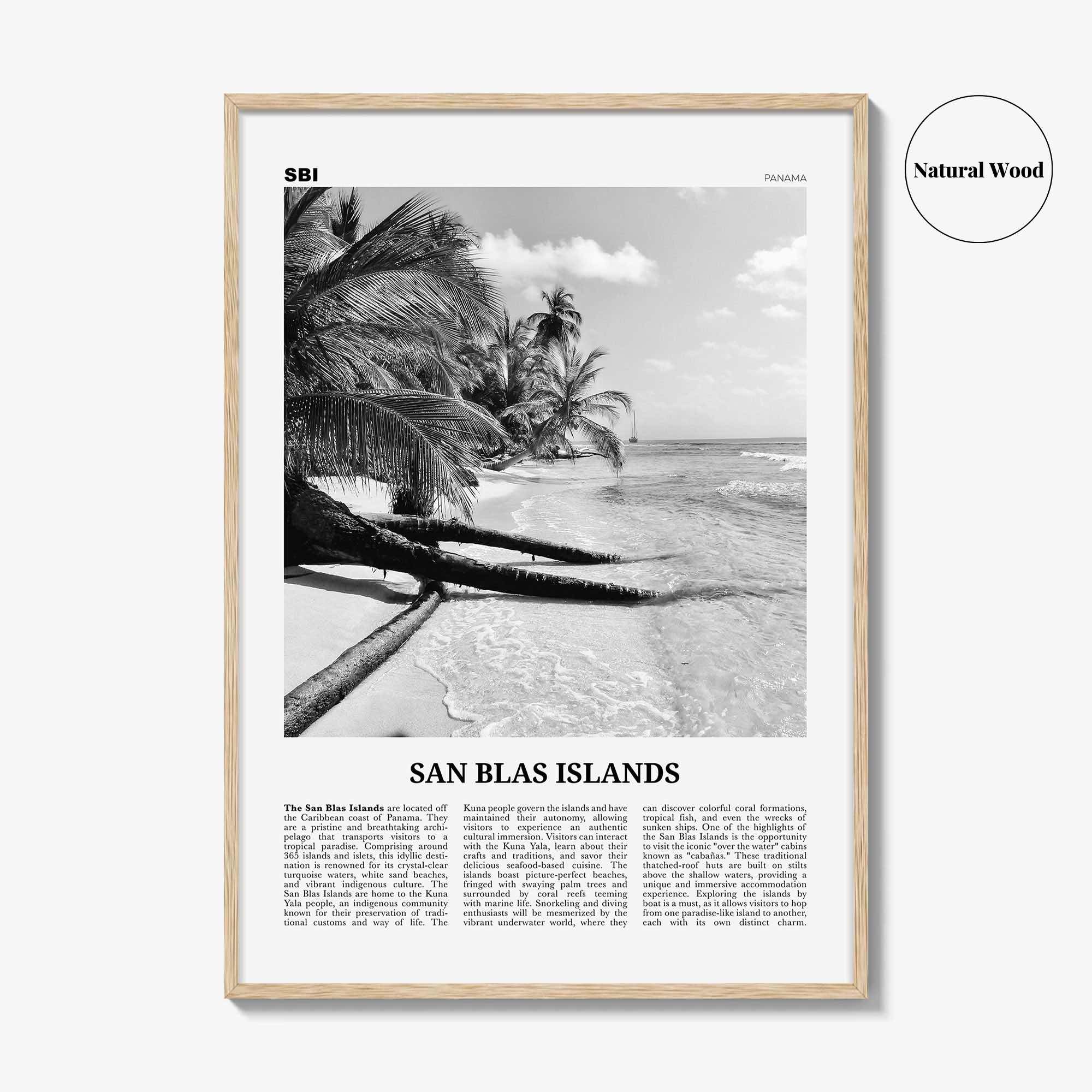 San Blas Islands Print Black and White, San Blas Islands Wall Art, San Blas Islands Poster, San Blas Islands Photo, Wall Décor, Panama