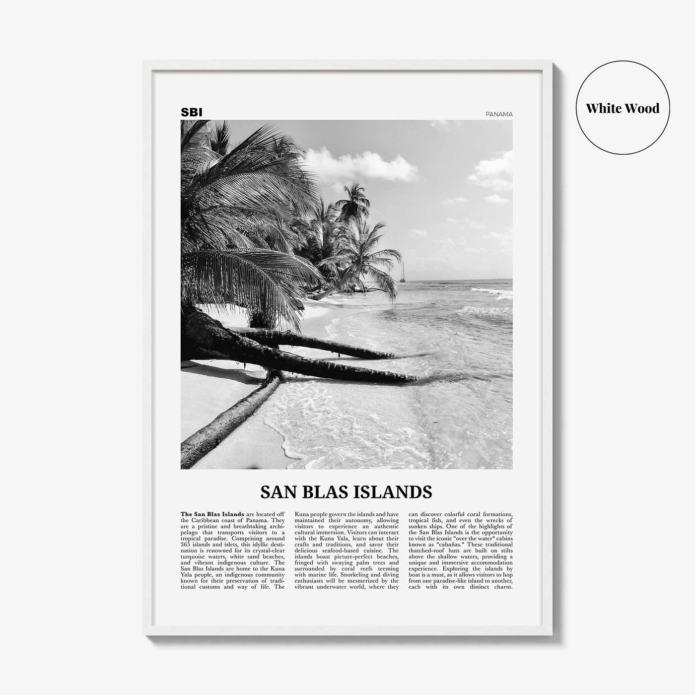 San Blas Islands Print Black and White, San Blas Islands Wall Art, San Blas Islands Poster, San Blas Islands Photo, Wall Décor, Panama