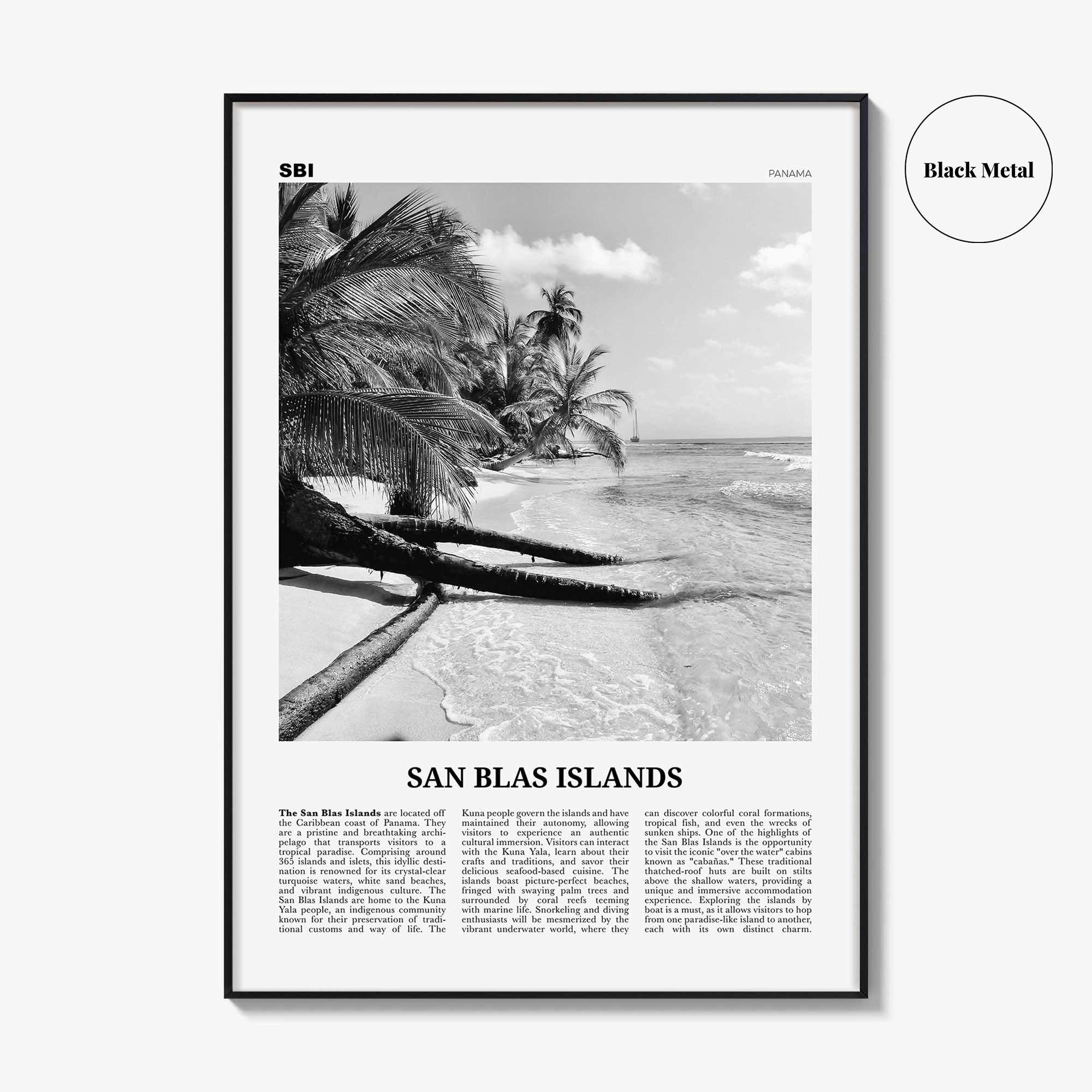 San Blas Islands Print Black and White, San Blas Islands Wall Art, San Blas Islands Poster, San Blas Islands Photo, Wall Décor, Panama