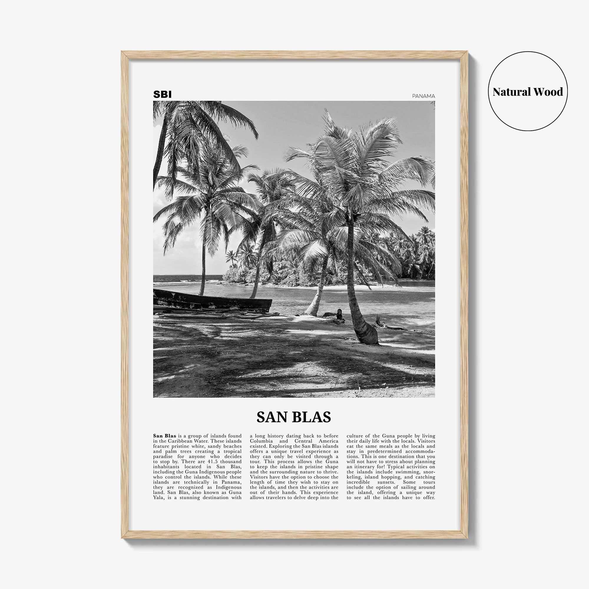 San Blas Print Black and White, San Blas Islands Wall Art, San Blas Islands Poster, San Blas Islands Photo, Panama