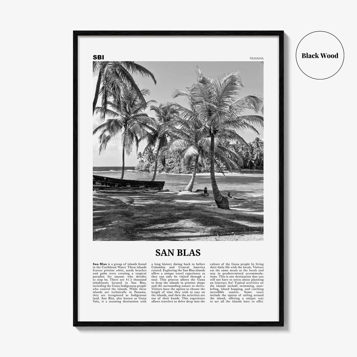 San Blas Print Black and White, San Blas Islands Wall Art, San Blas Islands Poster, San Blas Islands Photo, Panama