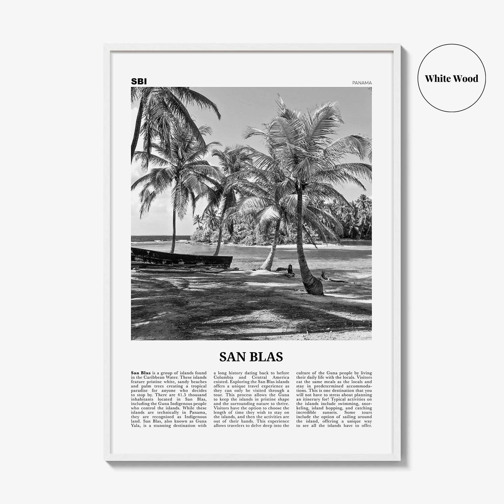 San Blas Print Black and White, San Blas Islands Wall Art, San Blas Islands Poster, San Blas Islands Photo, Panama