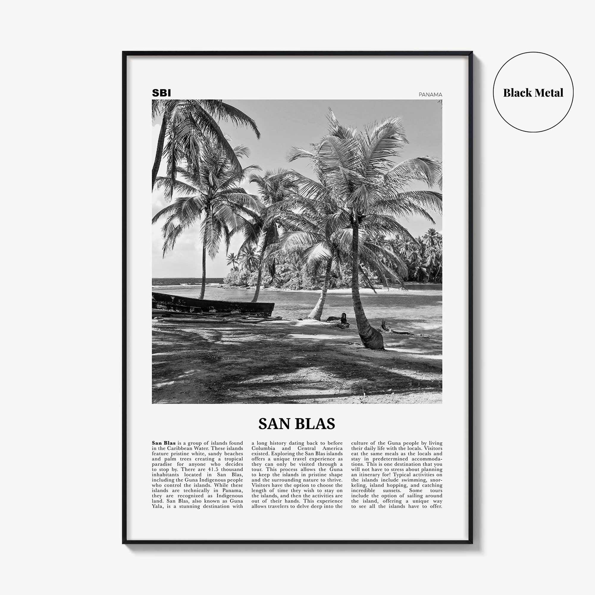 San Blas Print Black and White, San Blas Islands Wall Art, San Blas Islands Poster, San Blas Islands Photo, Panama