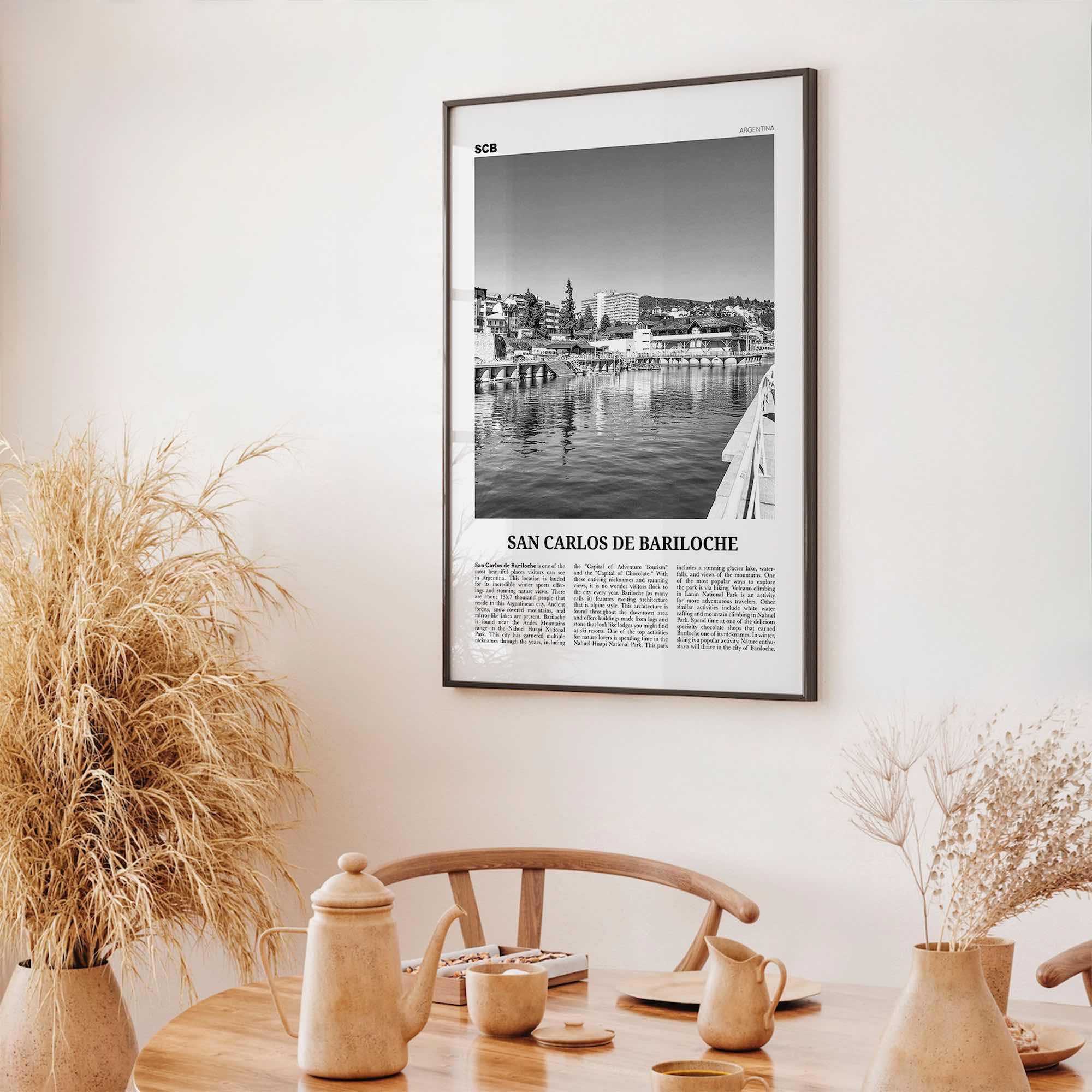 San Carlos de Bariloche Print Black and White, Bariloche Wall Art, Bariloche Poster, Bariloche Photo, Bariloche Wall Décor, Bariloche Map