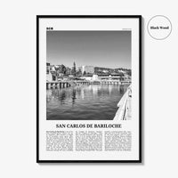 San Carlos de Bariloche Print Black and White, Bariloche Wall Art, Bariloche Poster, Bariloche Photo, Bariloche Wall Décor, Bariloche Map