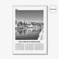 San Carlos de Bariloche Print Black and White, Bariloche Wall Art, Bariloche Poster, Bariloche Photo, Bariloche Wall Décor, Bariloche Map