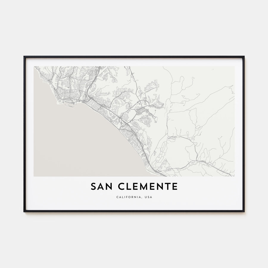 San Clemente Map Landscape Poster