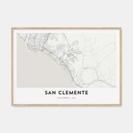 San Clemente Map Landscape Poster