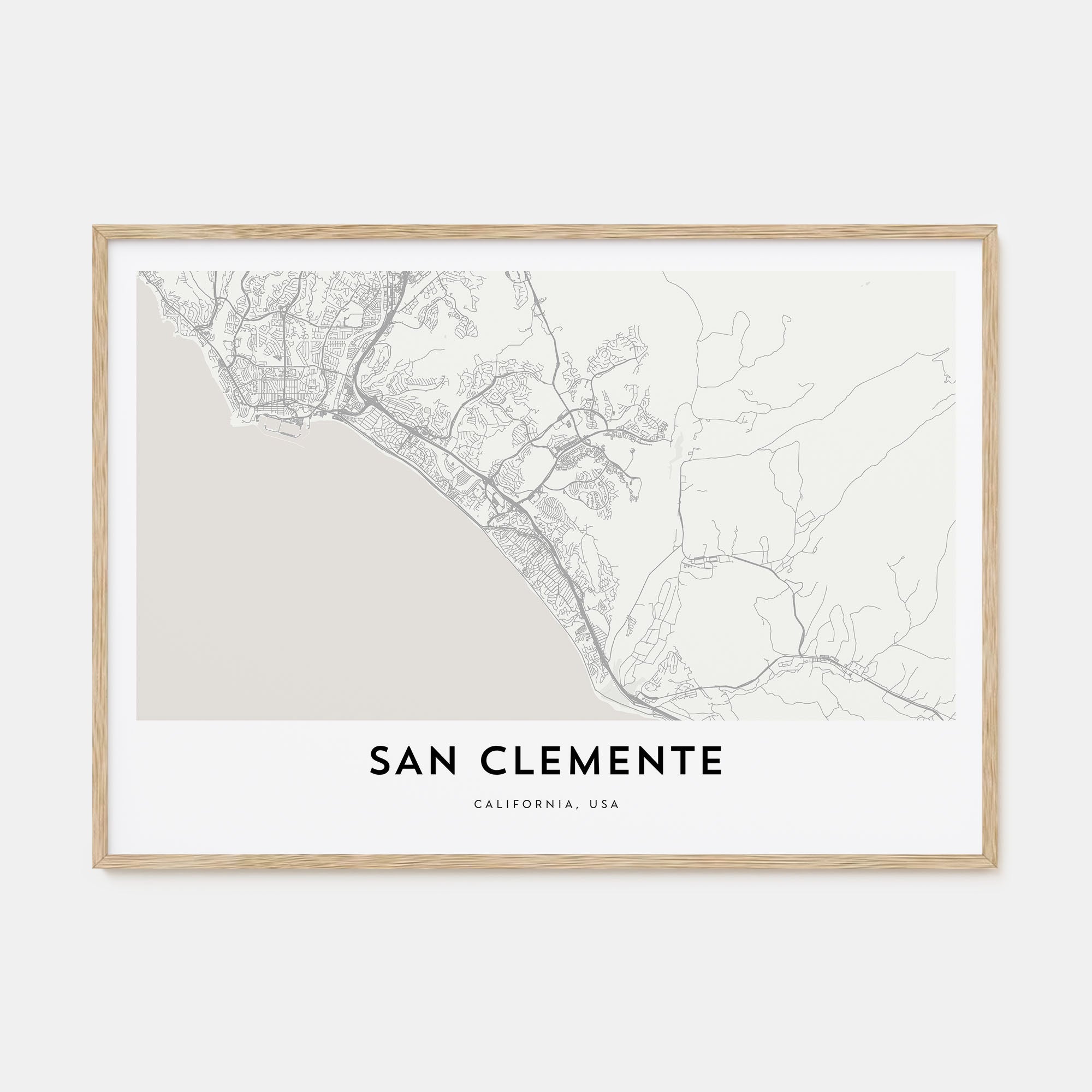 San Clemente Map Landscape Poster