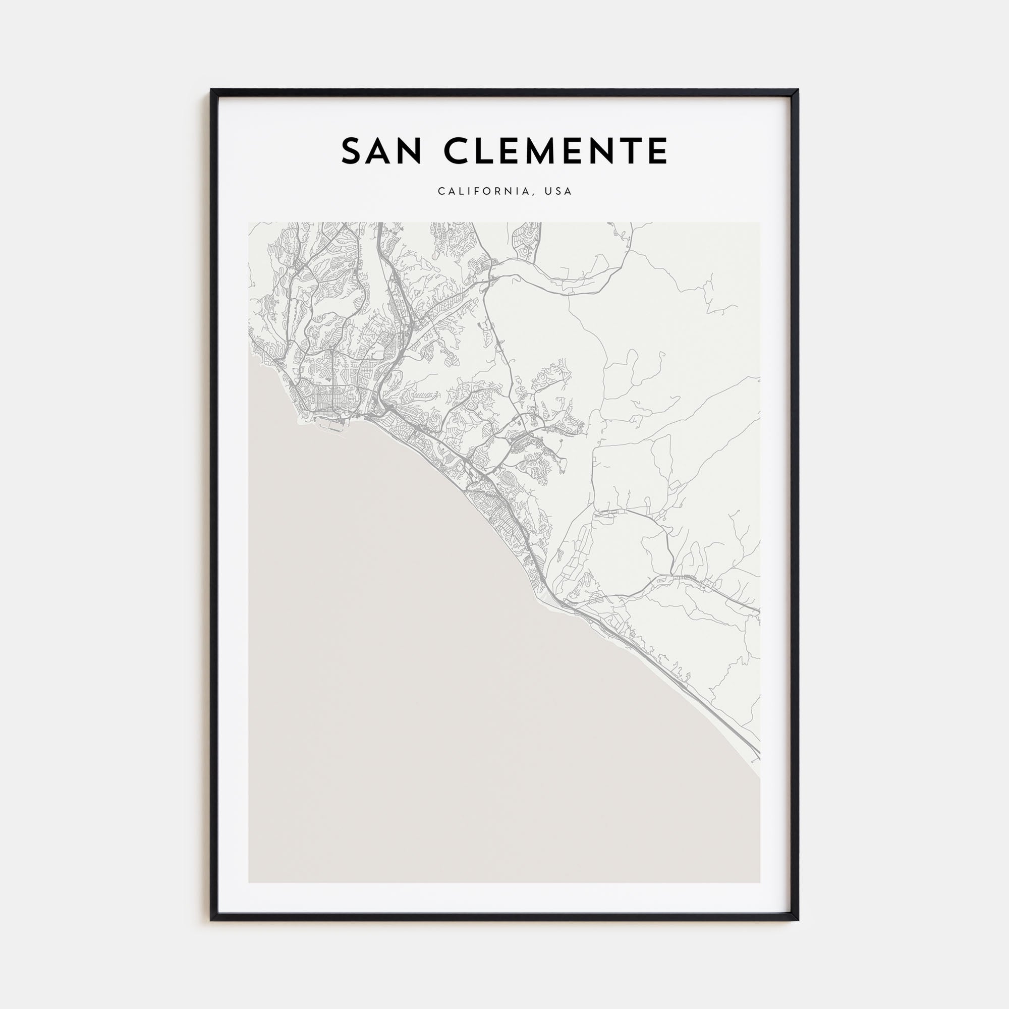 San Clemente Map Portrait Poster