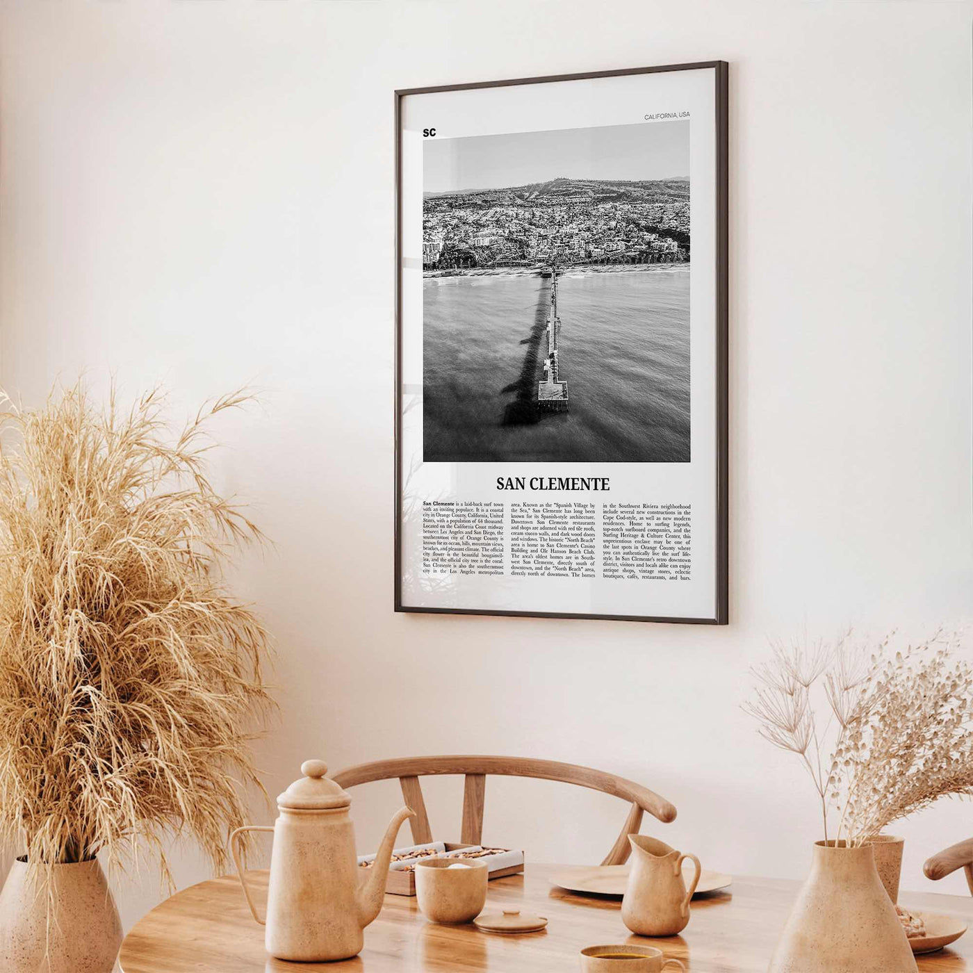 San Clemente Print Black and White No 3, San Clemente Wall Art, San Clemente Poster, San Clemente, California, USA, United States