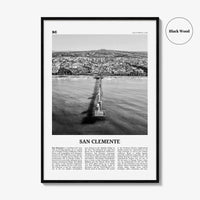 San Clemente Print Black and White No 3, San Clemente Wall Art, San Clemente Poster, San Clemente, California, USA, United States