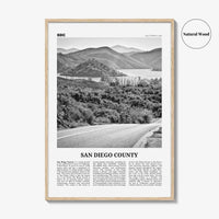 San Diego County Print Black and White, San Diego County Wall Art, San Diego Poster, San Diego Photo, San Diego Wall Décor, San Diego Map
