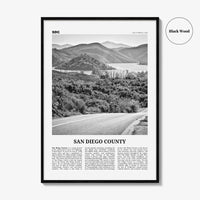 San Diego County Print Black and White, San Diego County Wall Art, San Diego Poster, San Diego Photo, San Diego Wall Décor, San Diego Map