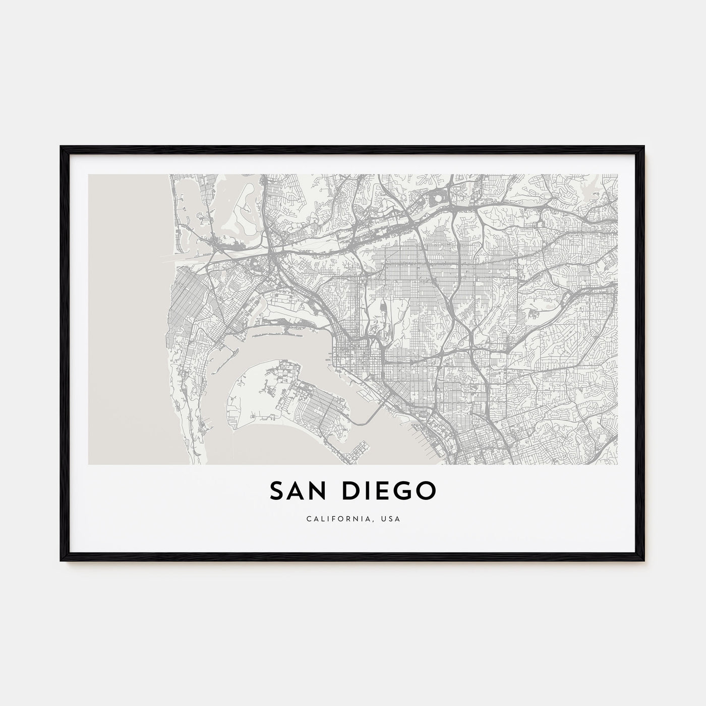 San Diego Map Landscape Poster