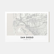 San Diego Map Landscape Poster