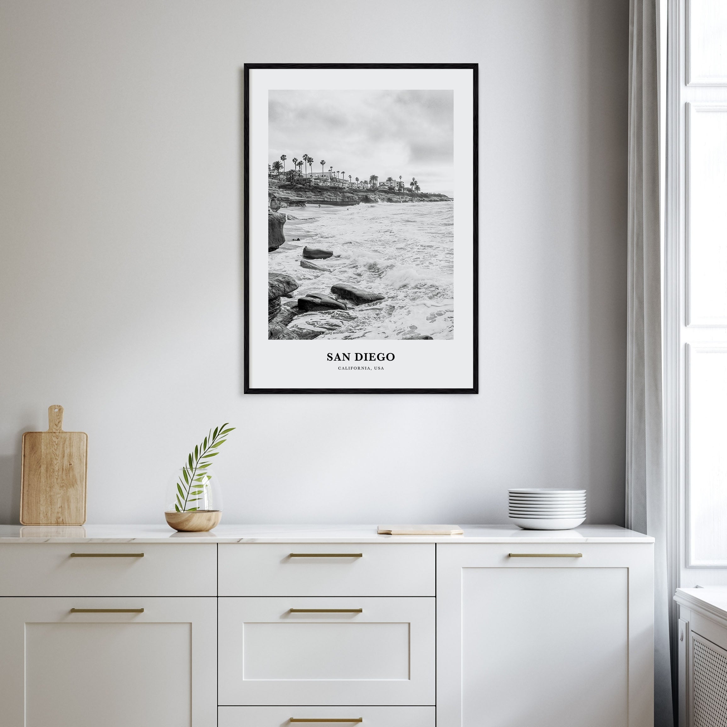 San Diego Portrait B&W No 8 Poster