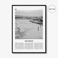 San Diego Print Black and White No 1, San Diego Wall Art, San Diego Poster, Surf Poster Print, California, USA, United States