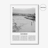 San Diego Print Black and White No 1, San Diego Wall Art, San Diego Poster, Surf Poster Print, California, USA, United States