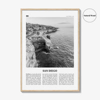San Diego Print Black and White No 2, San Diego Wall Art, San Diego Poster, Surf Poster Print, California, USA, United States