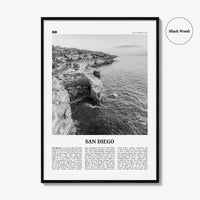 San Diego Print Black and White No 2, San Diego Wall Art, San Diego Poster, Surf Poster Print, California, USA, United States